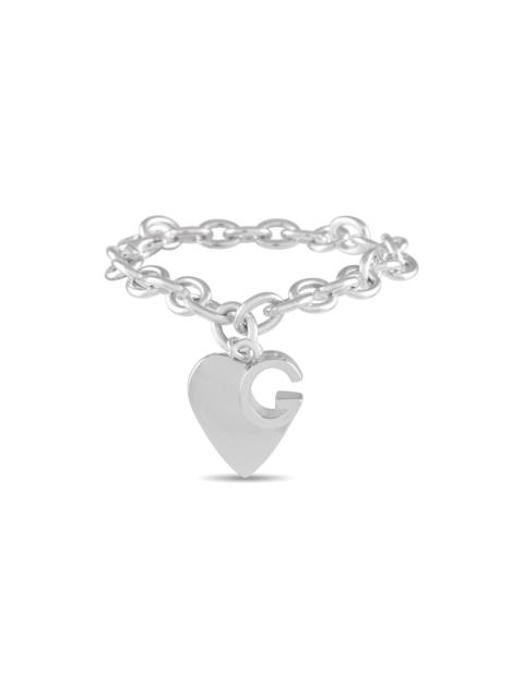 GUCCI Gucci Silver Gucci Heart Chain Heart Chain Bracelet