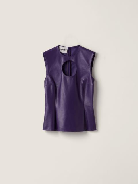 Miu Miu Nappa leather top with buckle