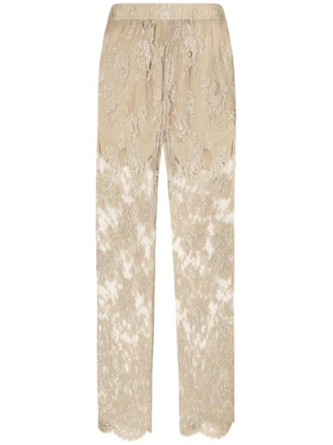 Dolce & Gabbana Sartoriale wide-leg lace trousers