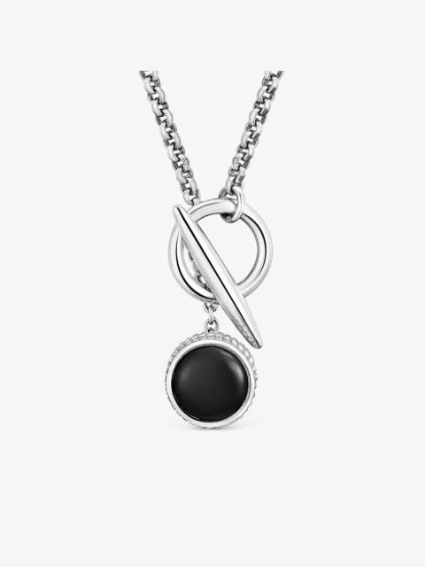 TOUS Short aged silver and onyx chain Necklace TOUS Man