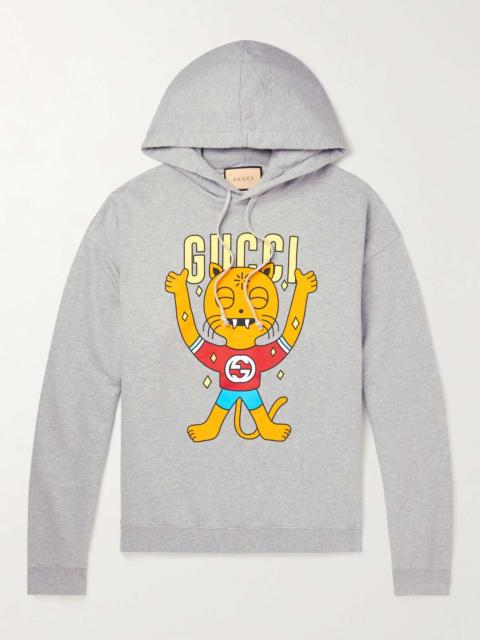 GUCCI Printed Cotton-Jersey Hoodie