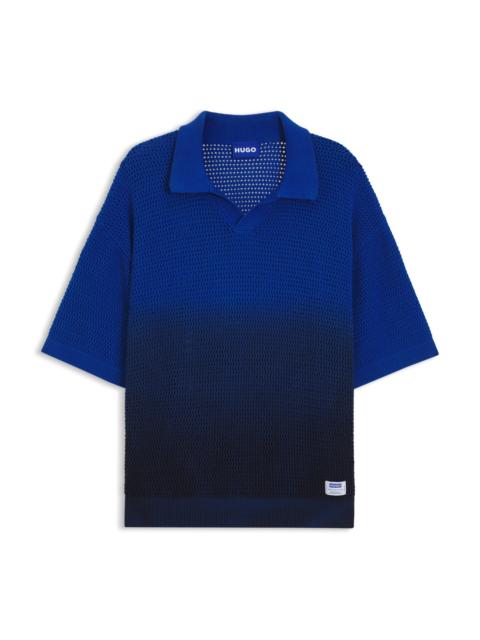 HUGO KNITTED-COTTON SWEATER WITH DIP-DYE EFFECT