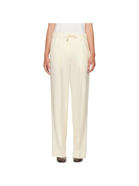 Moncler Off-White Gabardine Tailored Trousers
