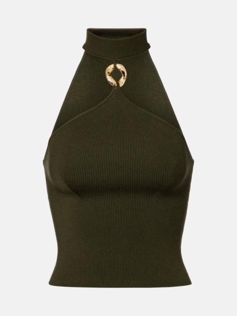 SIMKHAI Renlen halterneck wool top