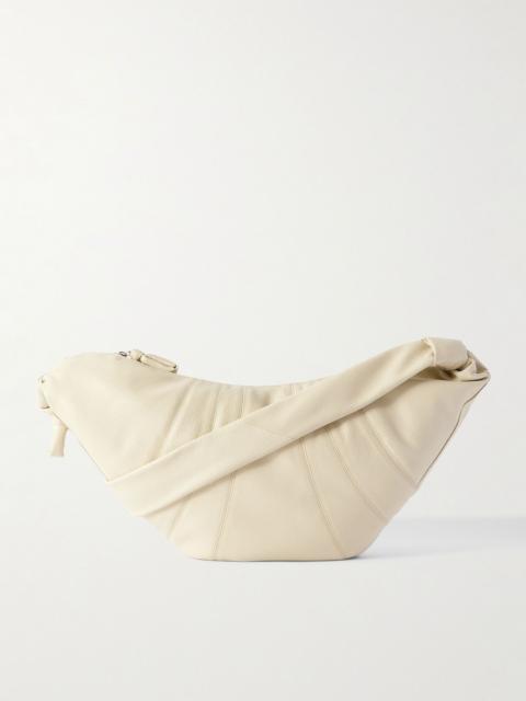 Lemaire Croissant Large Panelled Full-Grain Leather Messenger Bag Light brown