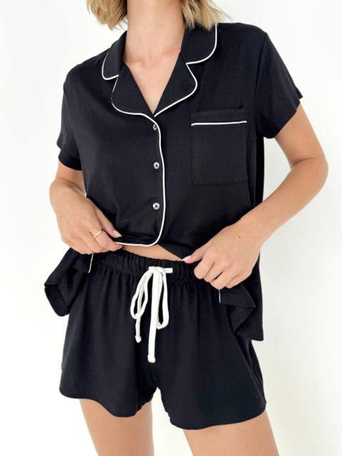 Splendid Black Flora Pillowsoft Short Set