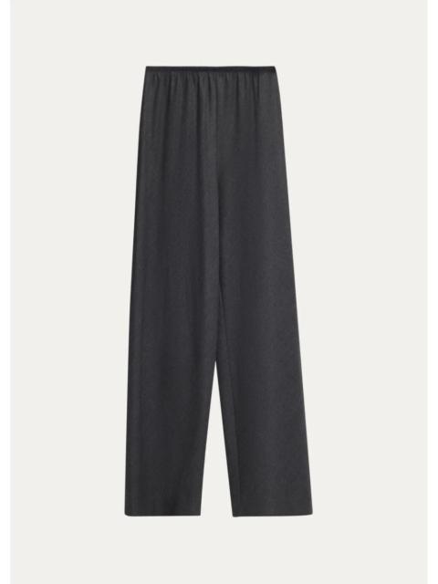MARIA McMANUS Bias Cut Wide-Leg Wool Pull-On Trousers