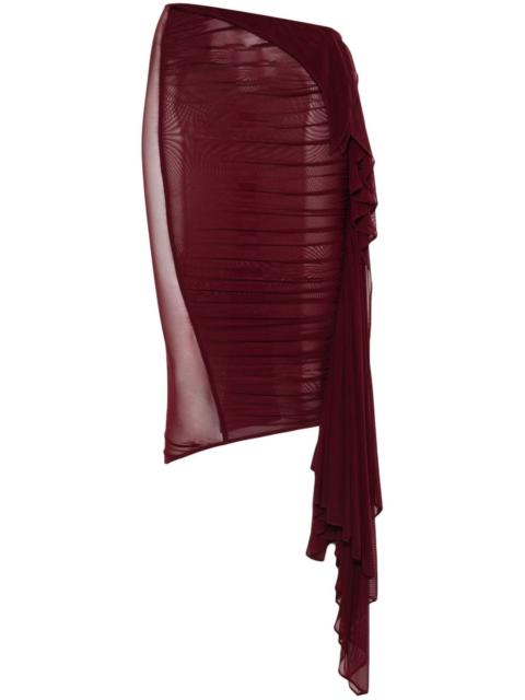 MUGLER ruched midi skirt