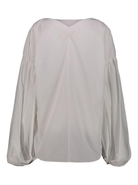 KHAITE Quico pleated-sleeves blouse
