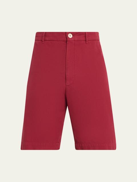 Brunello Cucinelli Men's Cotton Gabardine Garment-Dyed Bermuda Shorts