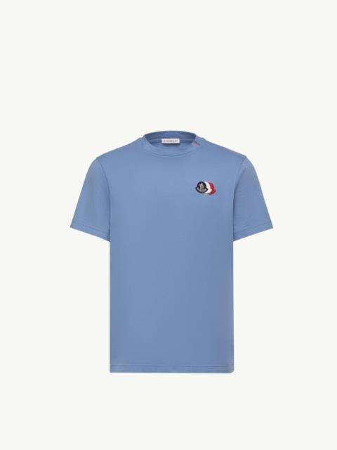 Moncler Embroidered Tricolor Logo Cotton T-Shirt