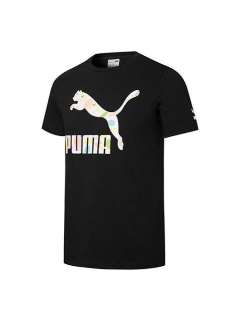PUMA PUMA Unisex Florid Summer Logo Letter Printing Round-neck Black 533999-01