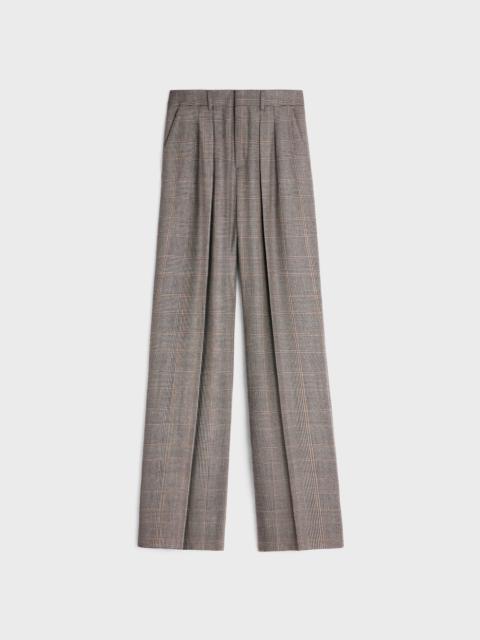 CELINE Double-pleated Tixie pants in checked flannel