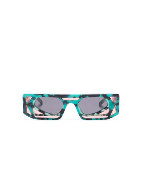 T9 rectangle-frame sunglasses