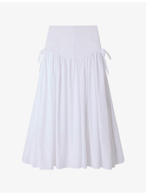 Sandro Side-Tie Cotton Maxi Skirt