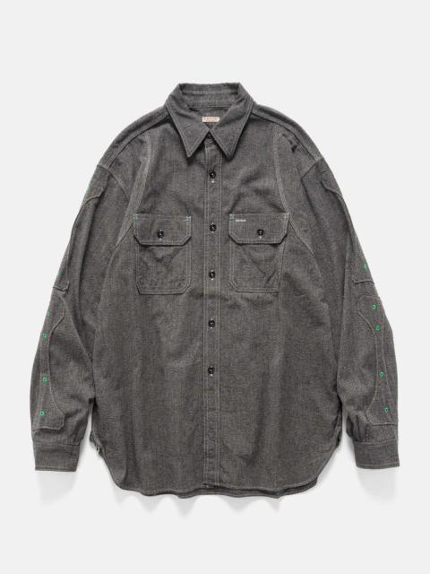 Kapital Grandrelle Chambray BONE Patch Ventilator Workshirt Charcoal
