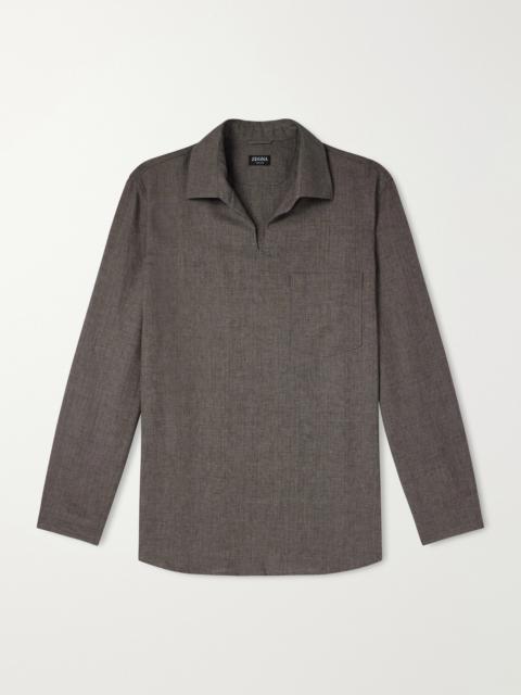 ZEGNA Woven Linen Polo Shirt