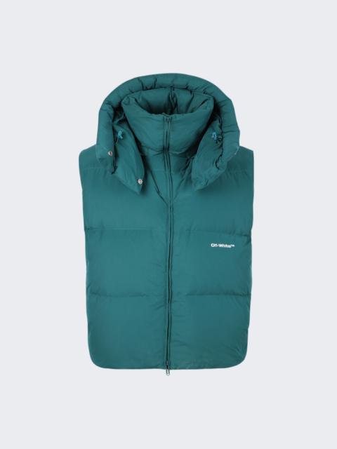 Off-White 로고 인쇄 패딩 후드 gilet