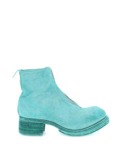 ZIPPERED SUEDE ANKLE BOOTS