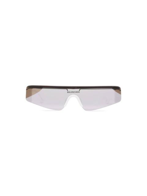 Ski Rectangle Sunglasses in White/silver