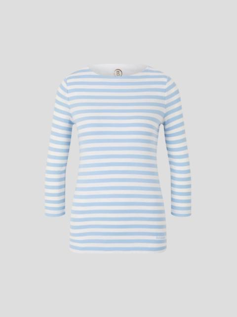 BOGNER LOUNA LONGSLEEVE IN LIGHT BLUE/OFF-WHITE