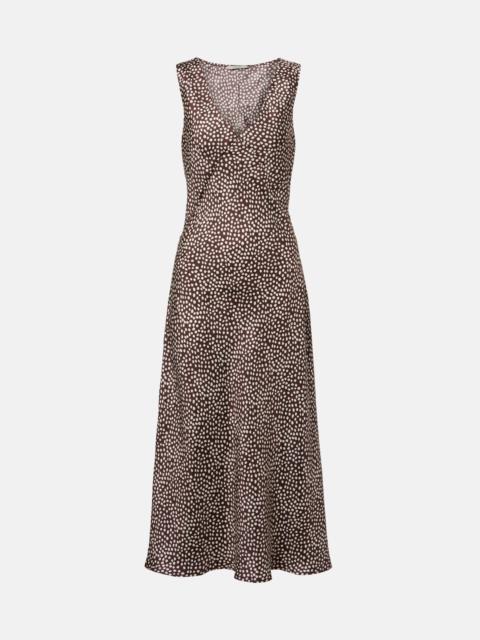 ASCENO Provence polka-dot silk twill slip dress