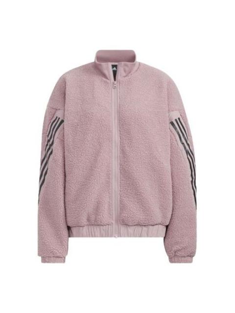 adidas (WMNS) adidas Contrasting Colors Stripe Splicing Sports Jacket Purple Pink HM7457