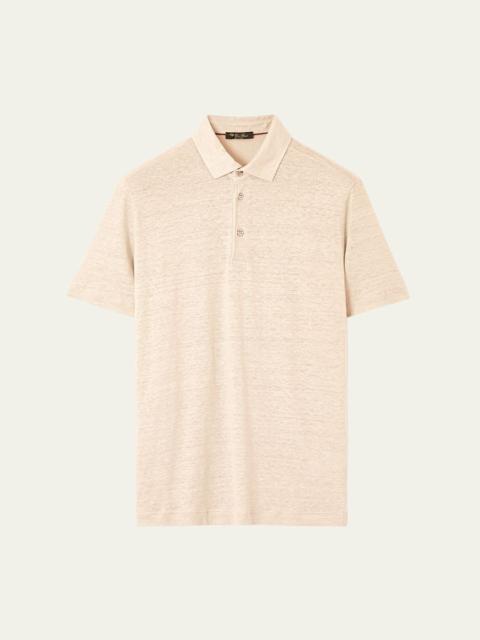 Loro Piana Men's Linen Jersey Dublon Polo Shirt
