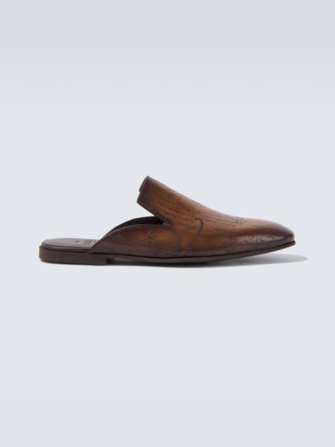 Berluti Cyrus Scritto leather mules