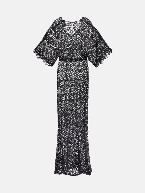 NORMA KAMALI Obie open-knit cotton-blend maxi dress
