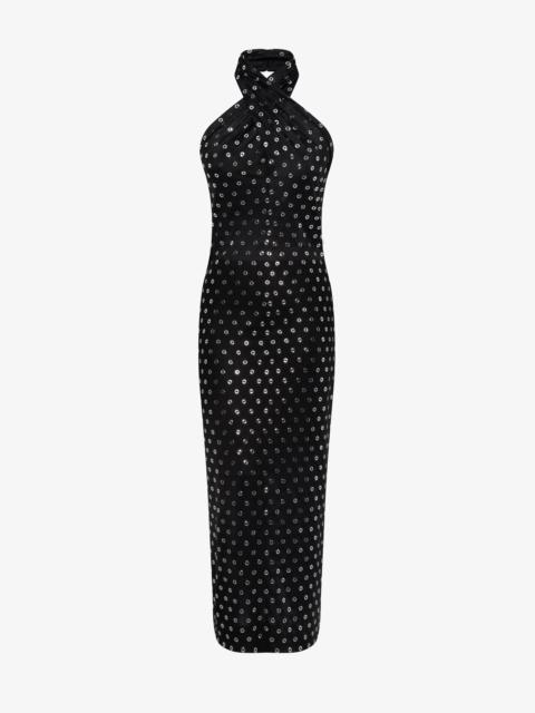 Alaïa FLUID EYELET JERSEY DRESS