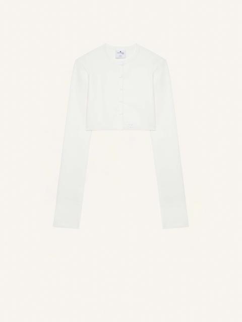 courrèges WOOL KNIT CROPPED CARDIGAN