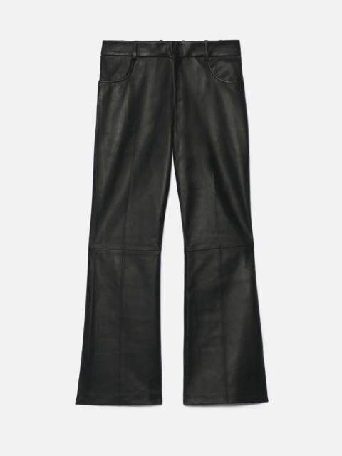 AMI Paris Short Flared Trousers in Lambskin Leather