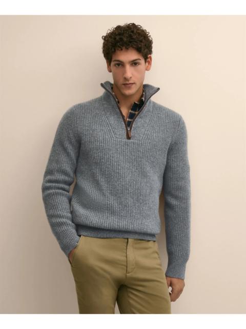 Brooks Brothers Wool Quarter-Zip Military Sweater
