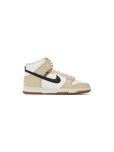 White and Beige Dunk High LX Sneakers