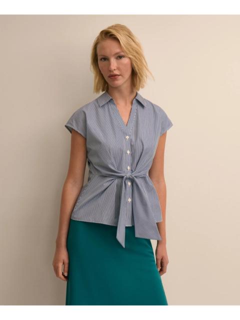 Brooks Brothers Supima® Cotton Open Point-Collar Belted Shirt