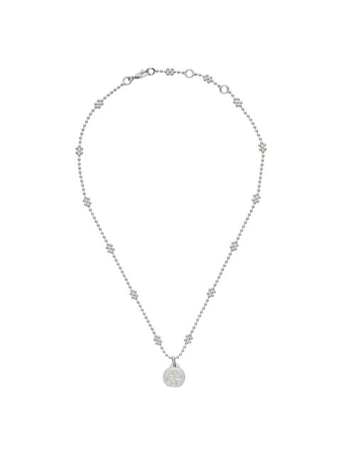 Silver Interlocking G Ball Chain Necklace