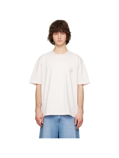 SOLID HOMME Pink Solid Tweed Back Logo Short Sleeve T-shirt