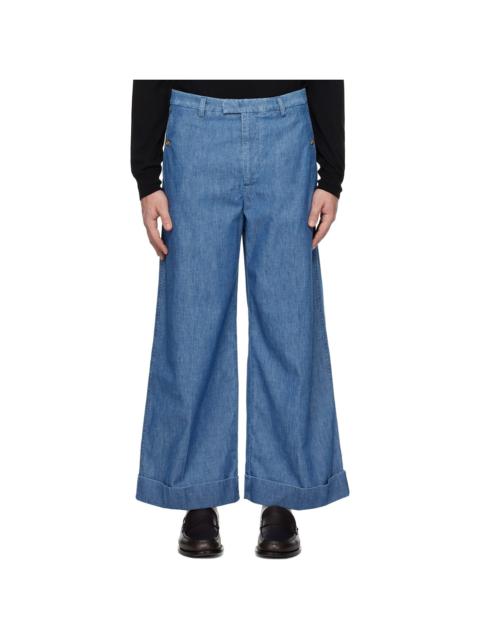 Blue Rolled Cuff Jeans