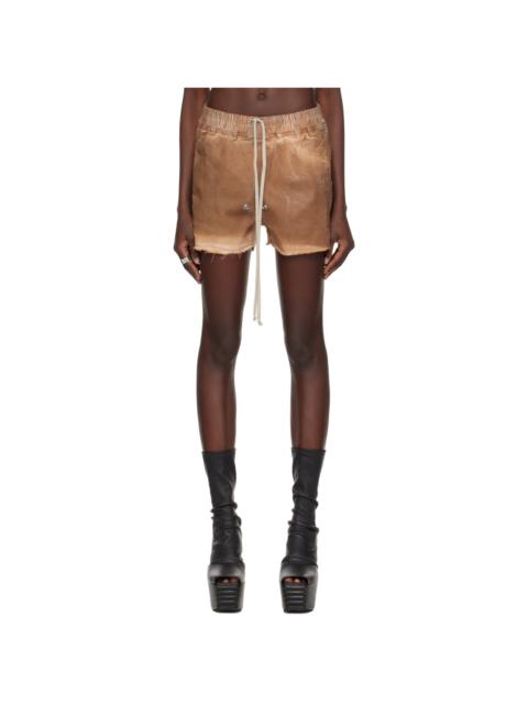 Rick Owens Brown Gabe Denim Shorts