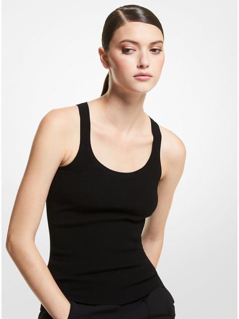 MICHAEL KORS COLLECTION Ribbed Stretch Viscose Tank Top