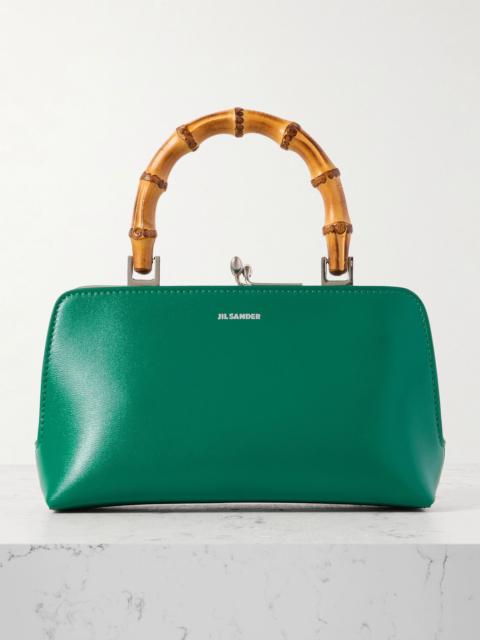 Jil Sander Mini bamboo and leather tote Green