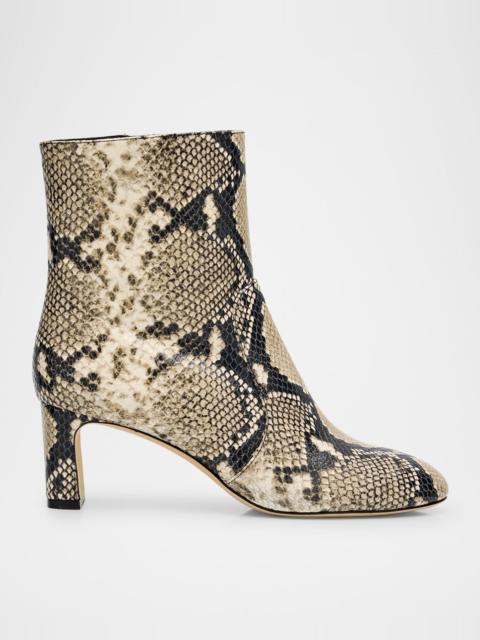 Stuart Weitzman Babette Snake-Printed Leather Booties