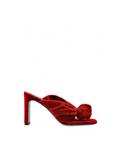 ROTATE velvet floral-detail mules