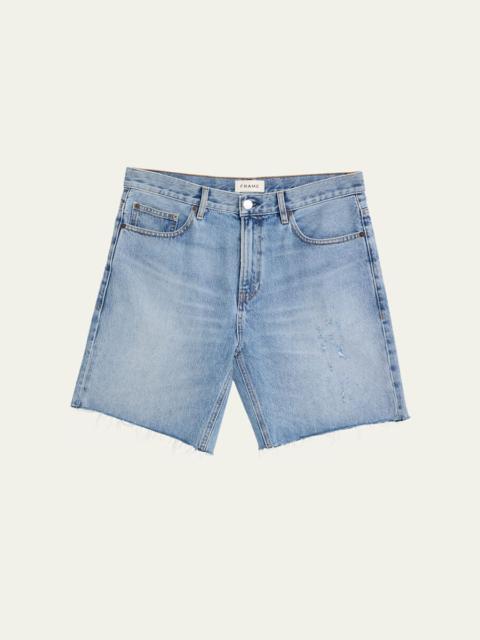 FRAME Men's Baggy Jean Cutoff Shorts