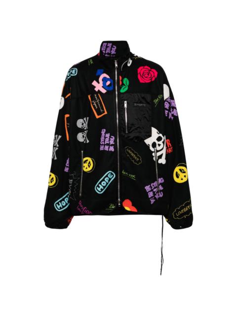 mastermind JAPAN graphic-print zip-up jacket