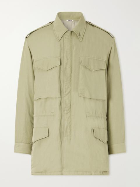 AURALEE Padded Silk and Linen Parka