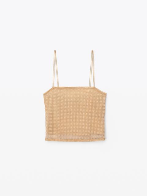 Alexander Wang CLEAR BEAD HOTFIX CAMISOLE IN LIGHT MESH