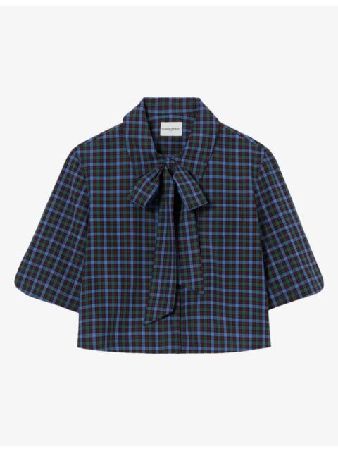 Claudie Pierlot Checked Cropped Cotton Shirt