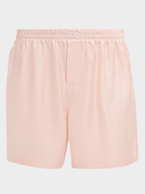 Dolce & Gabbana Men's Solid Pastel Silk Boxer Shorts